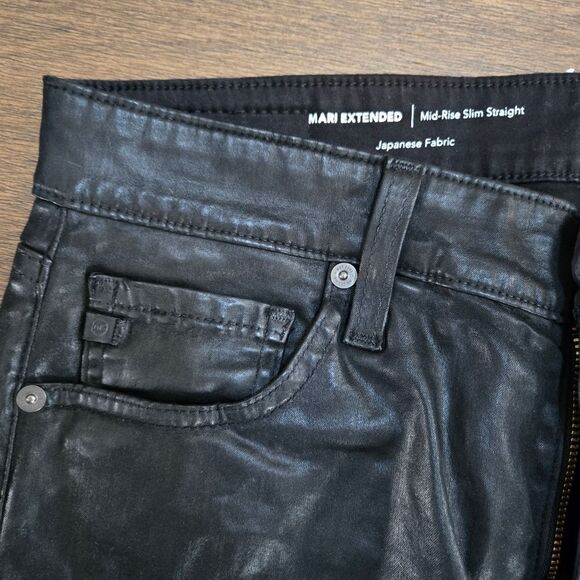 AG Adriano Goldschmied Mari Leatherette Straight Jeans size 29 NWT - Picture 9 of 16